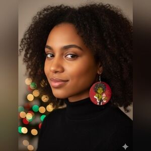Christmas statement earrings/ Holiday Earrings/Grinch earrings